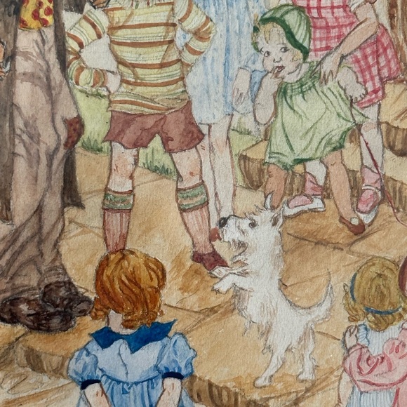 Antique Pencil Drawing w Water Colour - Picture 8 of 13